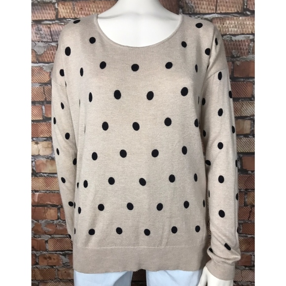 Neiman Marcus Vertical Design Polka Dot Sweater S - Picture 3 of 5